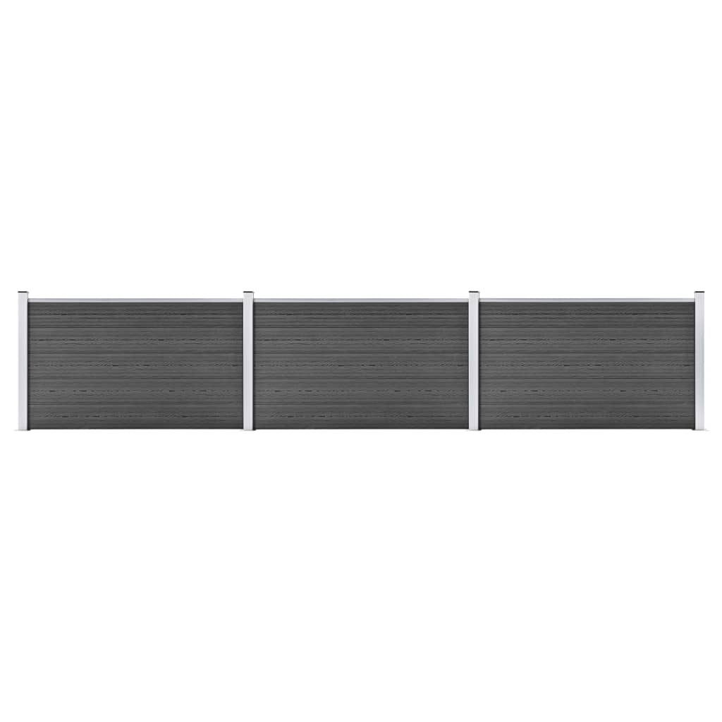 Set De Paneles De Valla Wpc Negro 526x105 Cm / Vetonek_2