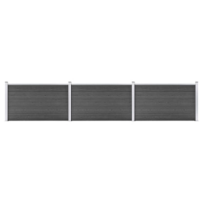 Set De Paneles De Valla Wpc Negro 526x105 Cm / Vetonek_2