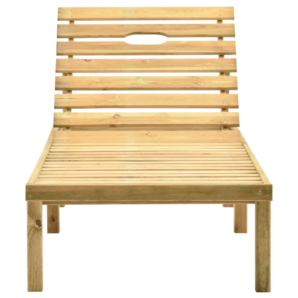 Tumbona De Jardín Con Mesa Y Cojín De Madera De Pino Impregnada_3