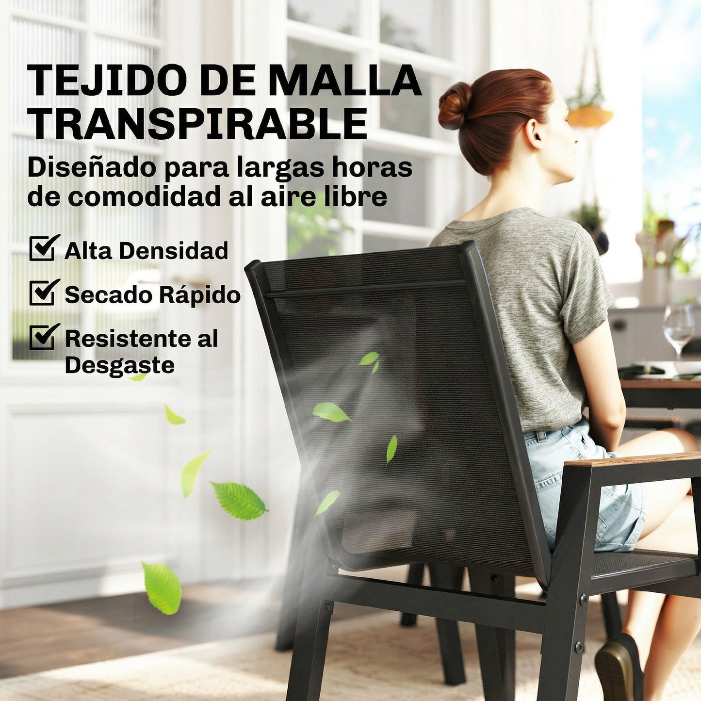 Outsunny Conjunto De Mesa Y Sillas Jardín De 7 Piezas_4