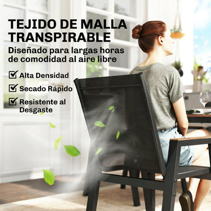 Outsunny Conjunto De Mesa Y Sillas Jardín De 7 Piezas_4