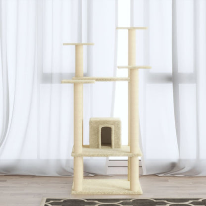 Vidaxl Rascador Para Gatos Con Postes De Sisal Crema 110 Cm_1
