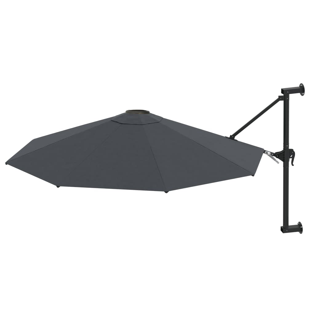 Vidaxl Sombrilla De Pared Con Barra De Metal Antracita 300 Cm_1