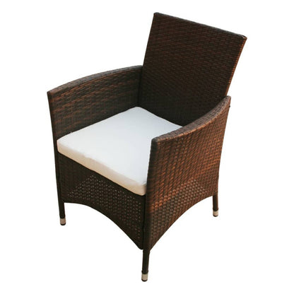 Vidaxl Set Comedor De Jardín 9 Piezas Y Cojines Ratán Sintético Marrón_5