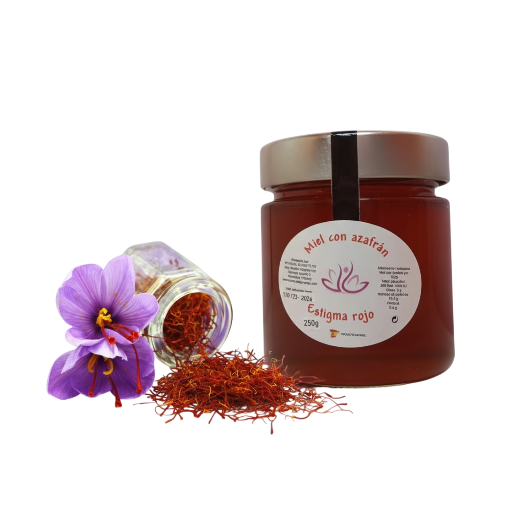 Miel Cruda Con Azafrán – Miel Natural Y Gourmet, Pura Y De Calidad Premium | Venta Directa Del Apicultor 250 g_0