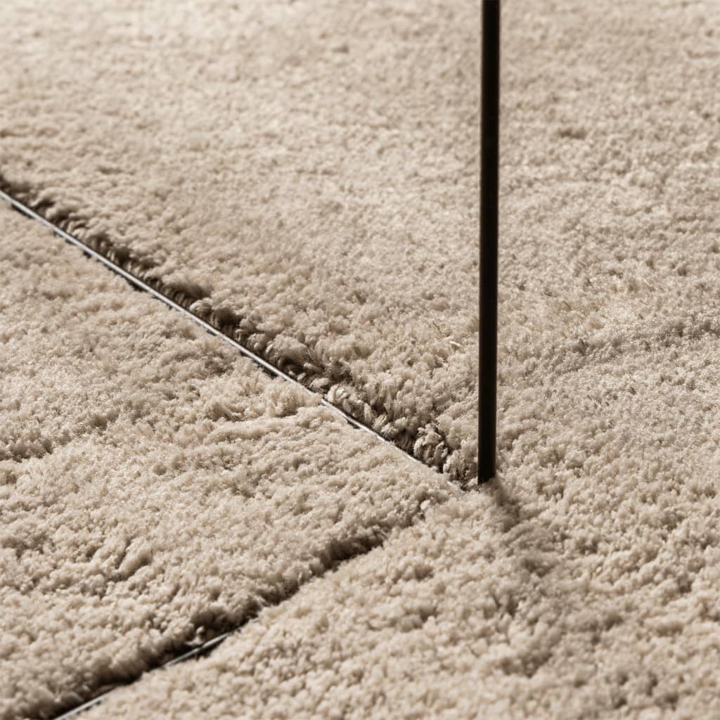 Alfombra De Pelo Corto Suave Lavable Huarte Arena Ø 120 Cm / Vetonek_3