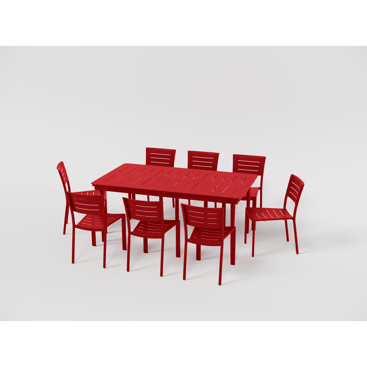 Inari Mesa De Jardín Extensible Rectangular De Aluminio Rojo Para 10 Personas 240x100xh75cm- Mobiliario De Jardín_3