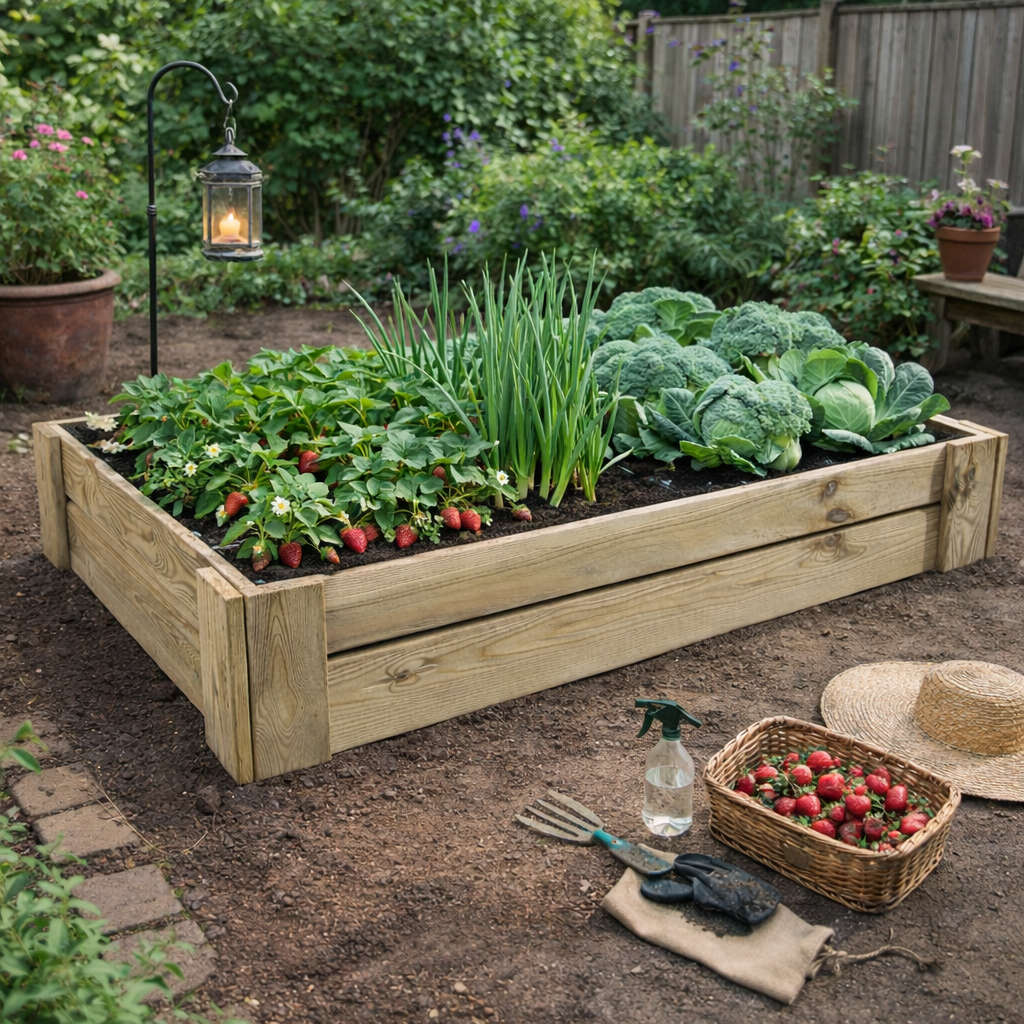 Cajón De Cultivo Kaira. Altura De 20 Cm. Sin Base. Vidahuerto 120x120x20 Cm._1