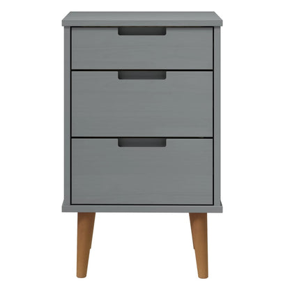 Mesita De Noche Molde Madera Maciza De Pino Gris 40x35x65 Cm_2