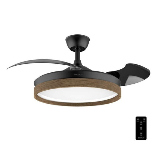 Cecotec Ventilador De Techo Con Luz Energysilence Aero 4320 Invisible Wood&black. 35w, 6 Velocidades, Aspas Retráctiles_0