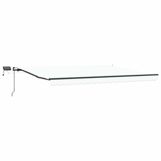 Toldo Retráctil Blanco 400 X 300 Cm Tela Y Aluminio_0