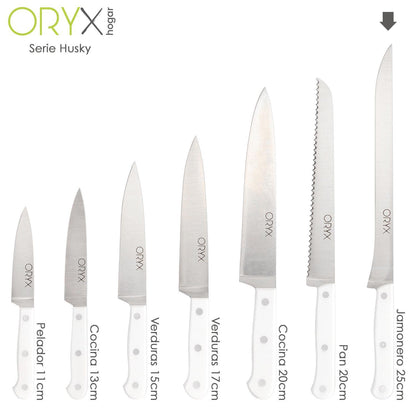 Cuchillo Husky Jamonero 25 Cm. Hoja Acero Inoxidable, Cuchillo Jamon, Cuchillo Cortar Jamon Mango Ergonomico Blanco_2
