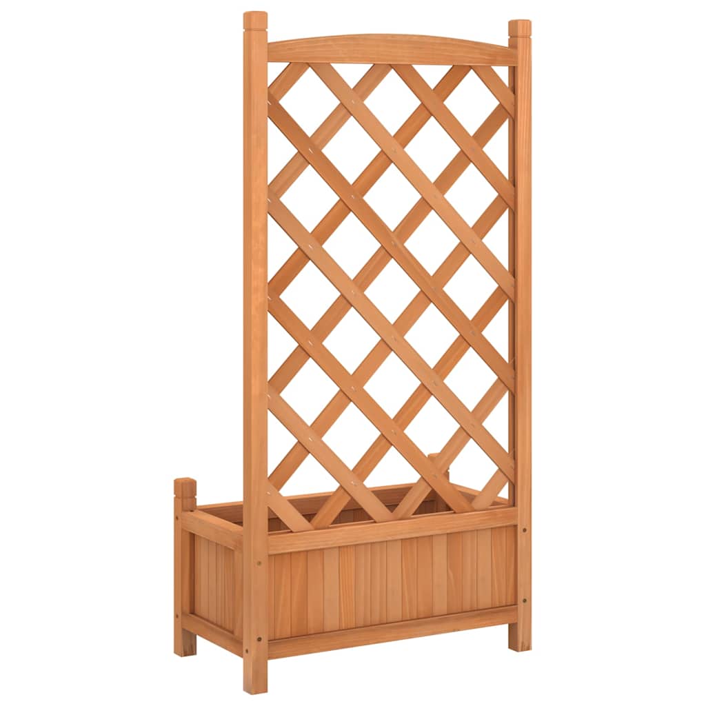 Jardinera Con Enrejado Marrón 55x29,5x110 Cm Madera Maciza De Abeto_5