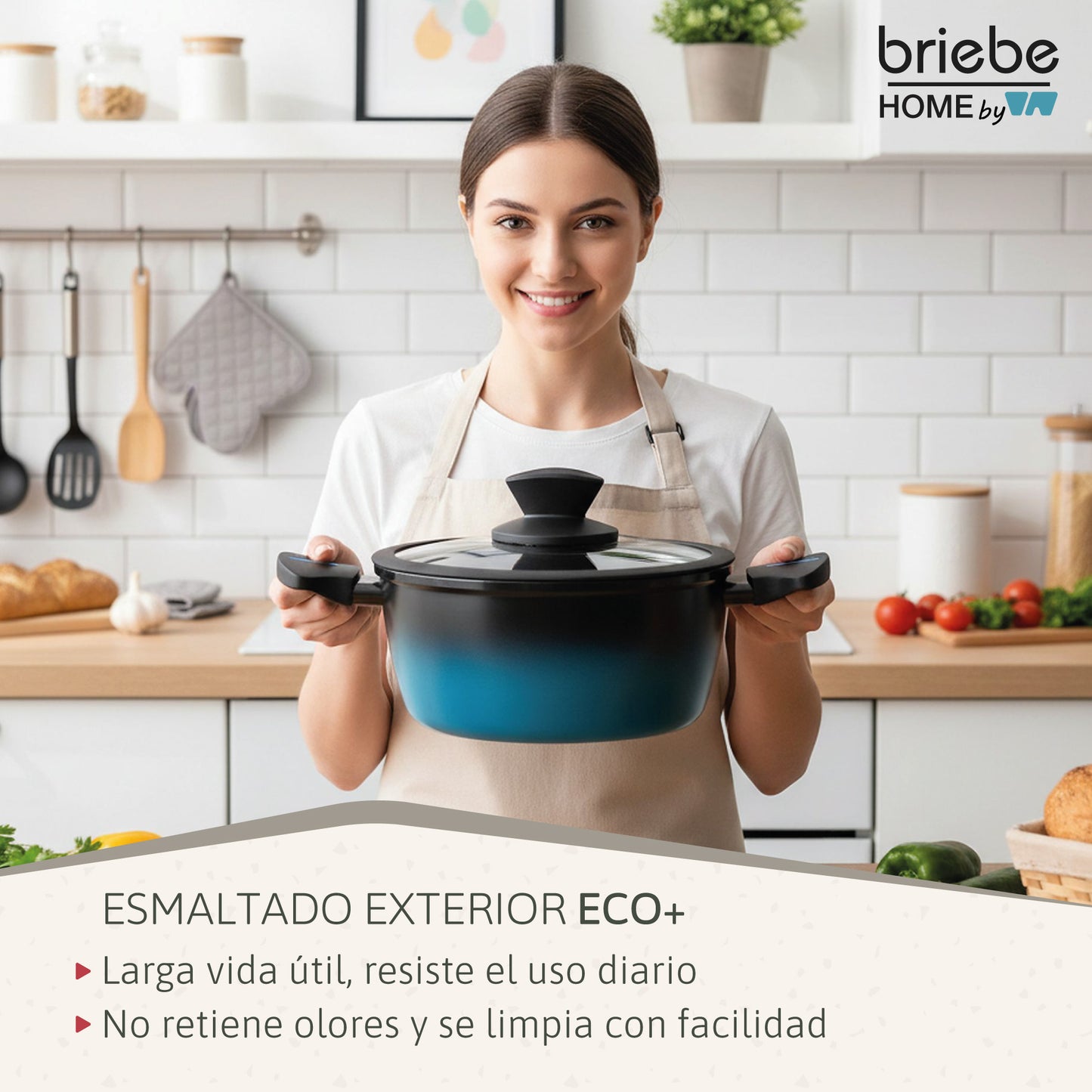 Briebe Batería Cocina Inducción Acero Forjado 6 Piezas Antiadherente Sin Pfoa, Fabricada En España, Mare, Azul_4