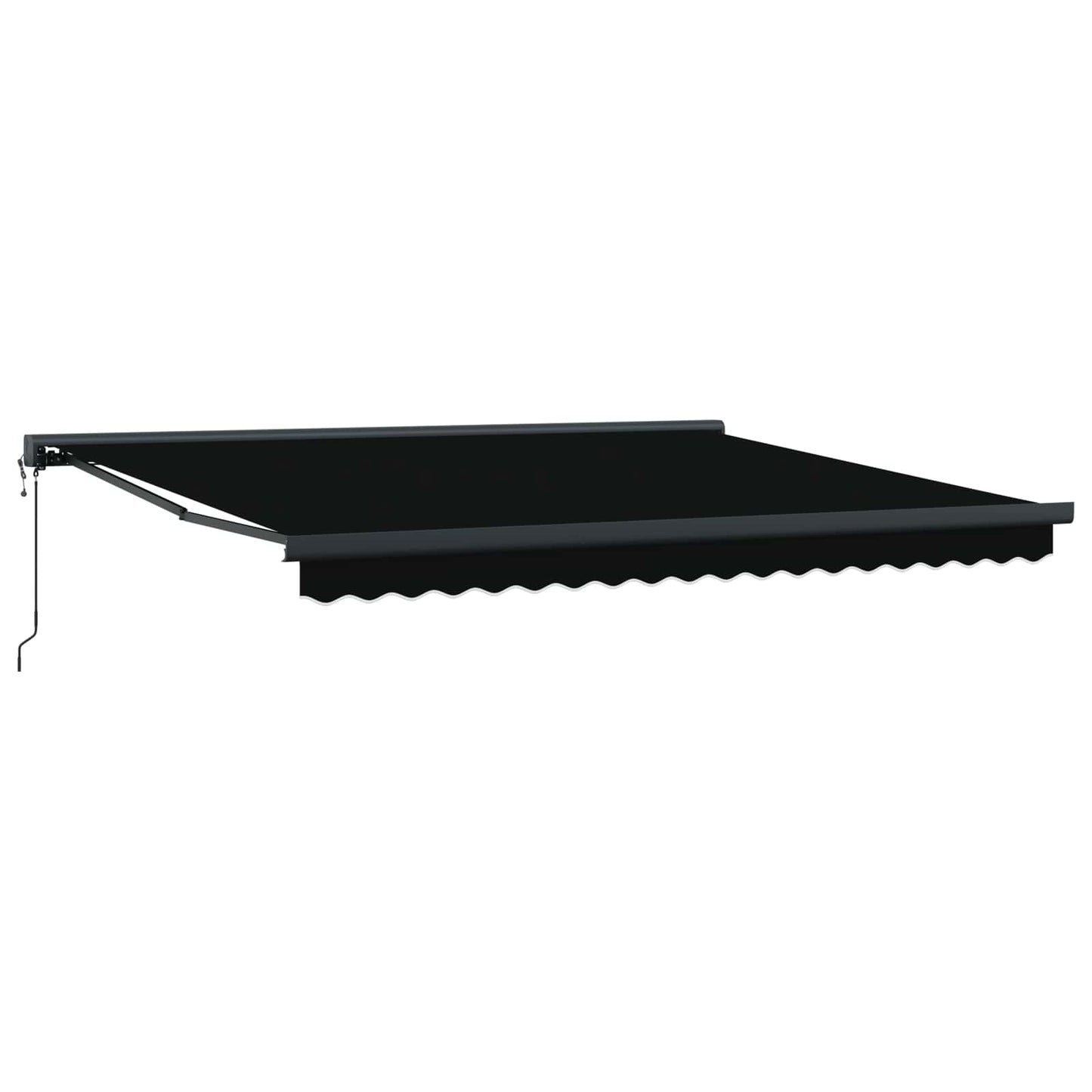Toldo Retráctil Negro 400 X 300 Cm Tela Y Metal_0