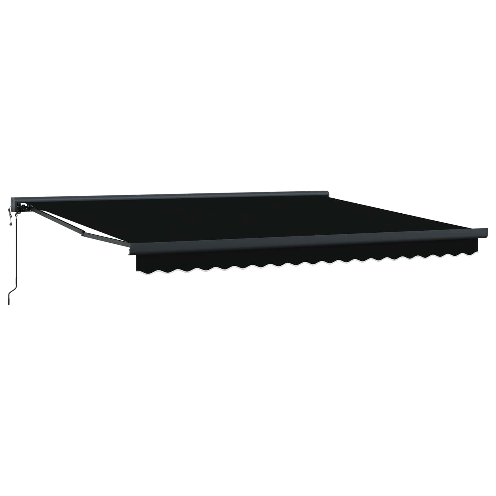 Toldo Retráctil Negro 400 X 300 Cm Tela Y Metal_0