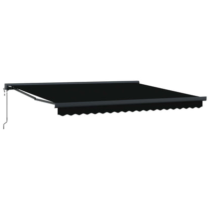 Toldo Retráctil Negro 400 X 300 Cm Tela Y Metal_0