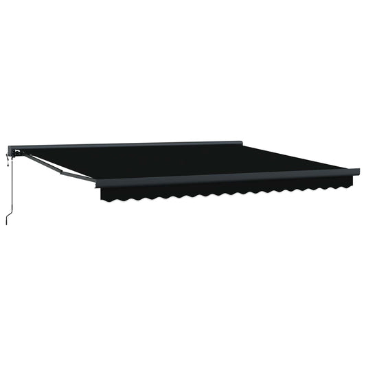 Toldo Retráctil Negro 400 X 300 Cm Tela Y Metal_0