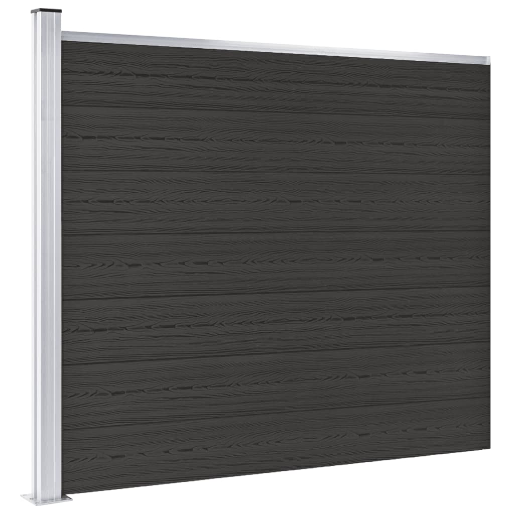 Panel De Valla Wpc Negro 175x146 Cm / Vetonek_3