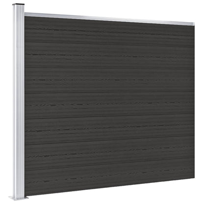 Panel De Valla Wpc Negro 175x146 Cm / Vetonek_3