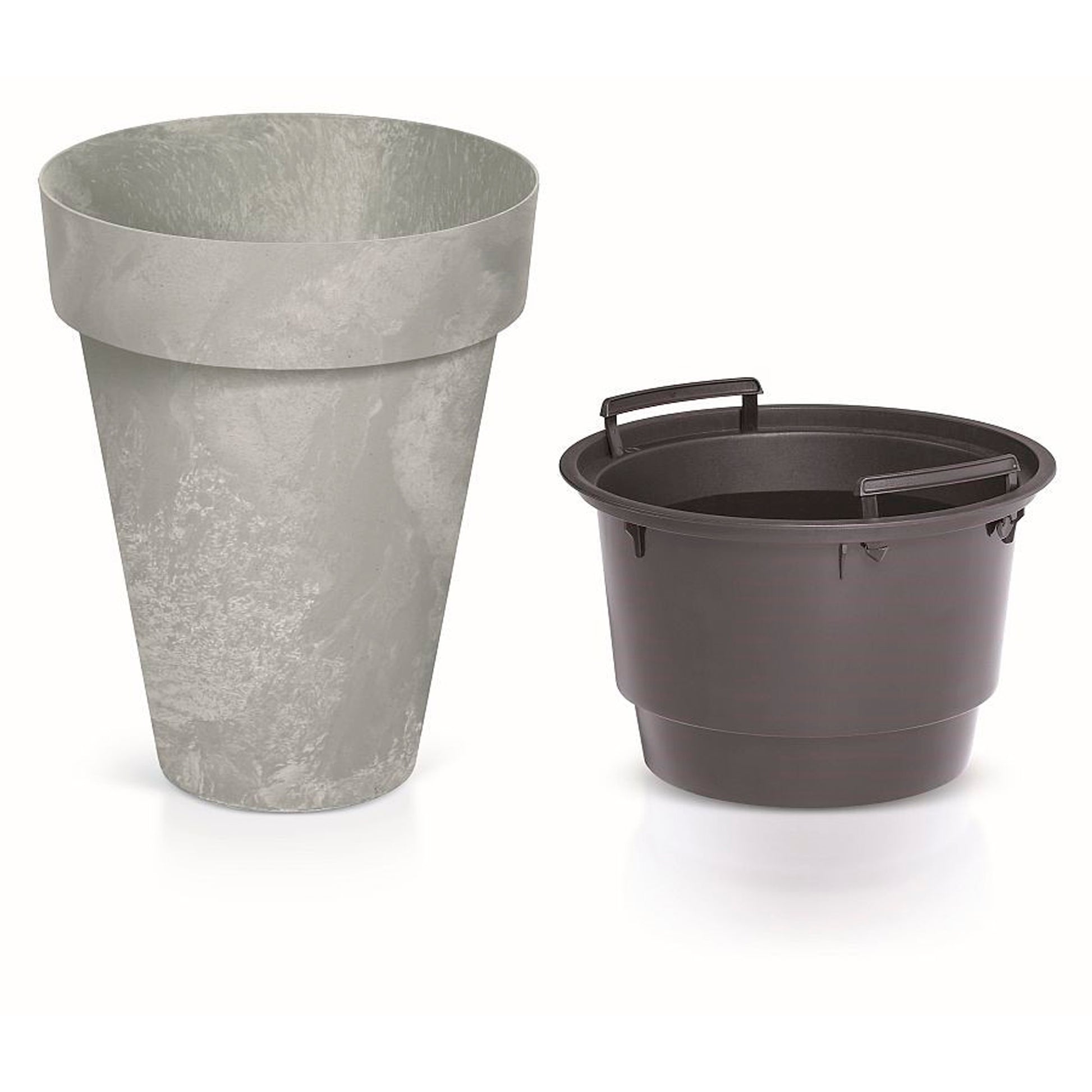 Maceta Cube Slim Beton Effect 25l, Con Depósito, 35,5x35,5x44cm, Color Hormigón_3