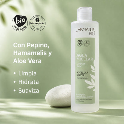 Agua Micelar Facial Labnatur Bio 250 ml | Limpia y Desmaquilla | Aloe Vera, Pepino y Hamamelis | Piel Sensible | Vegano_2