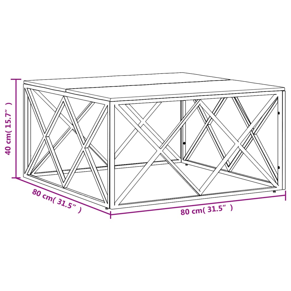 Mesa De Centro Acero Inoxidable Y Madera Maciza Reciclada_4