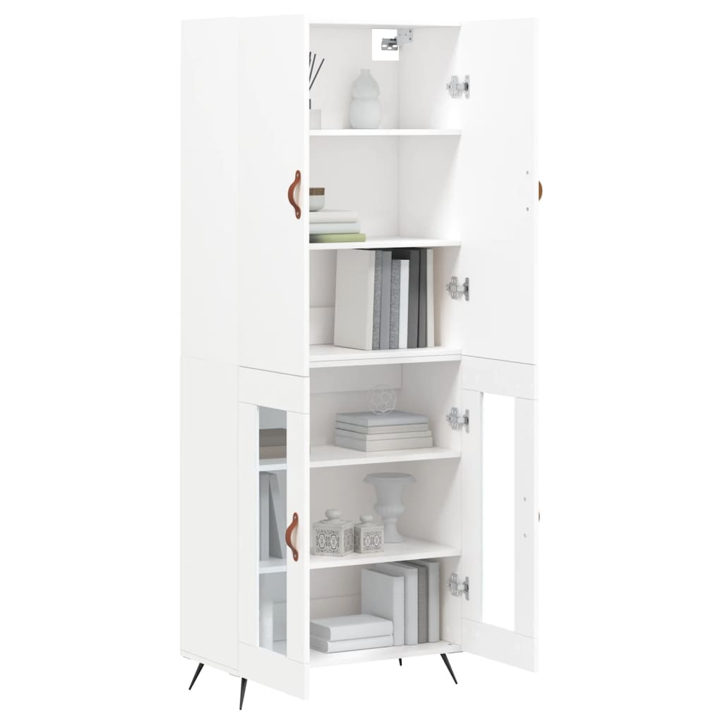 Aparador Alto Madera Contrachapada Blanco 69,5x34x180 Cm_2