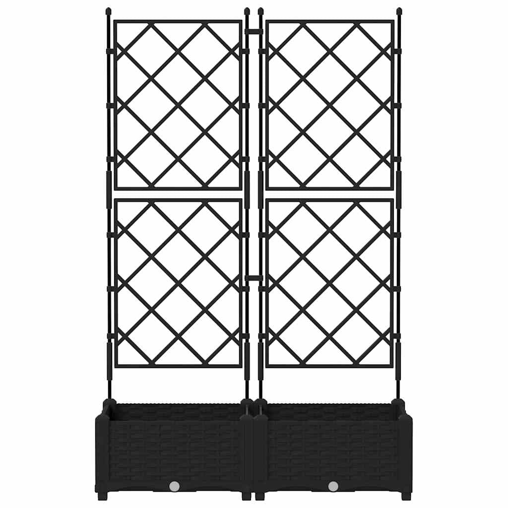 Vidaxl Maceta De Jardín Con Enrejado 2 Pcs Negro 80 X 40 X 125.5 Cm Pp_4
