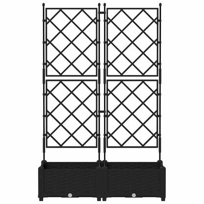 Vidaxl Maceta De Jardín Con Enrejado 2 Pcs Negro 80 X 40 X 125.5 Cm Pp_4