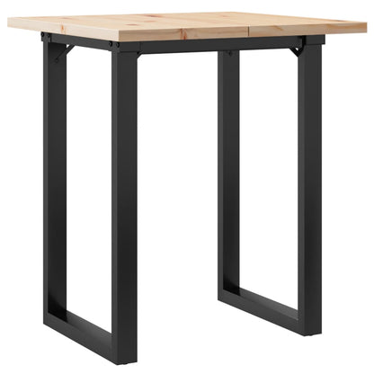 Mesa De Comedor Marco O Madera Maciza Pino Y Acero 70x70x75,5cm_0