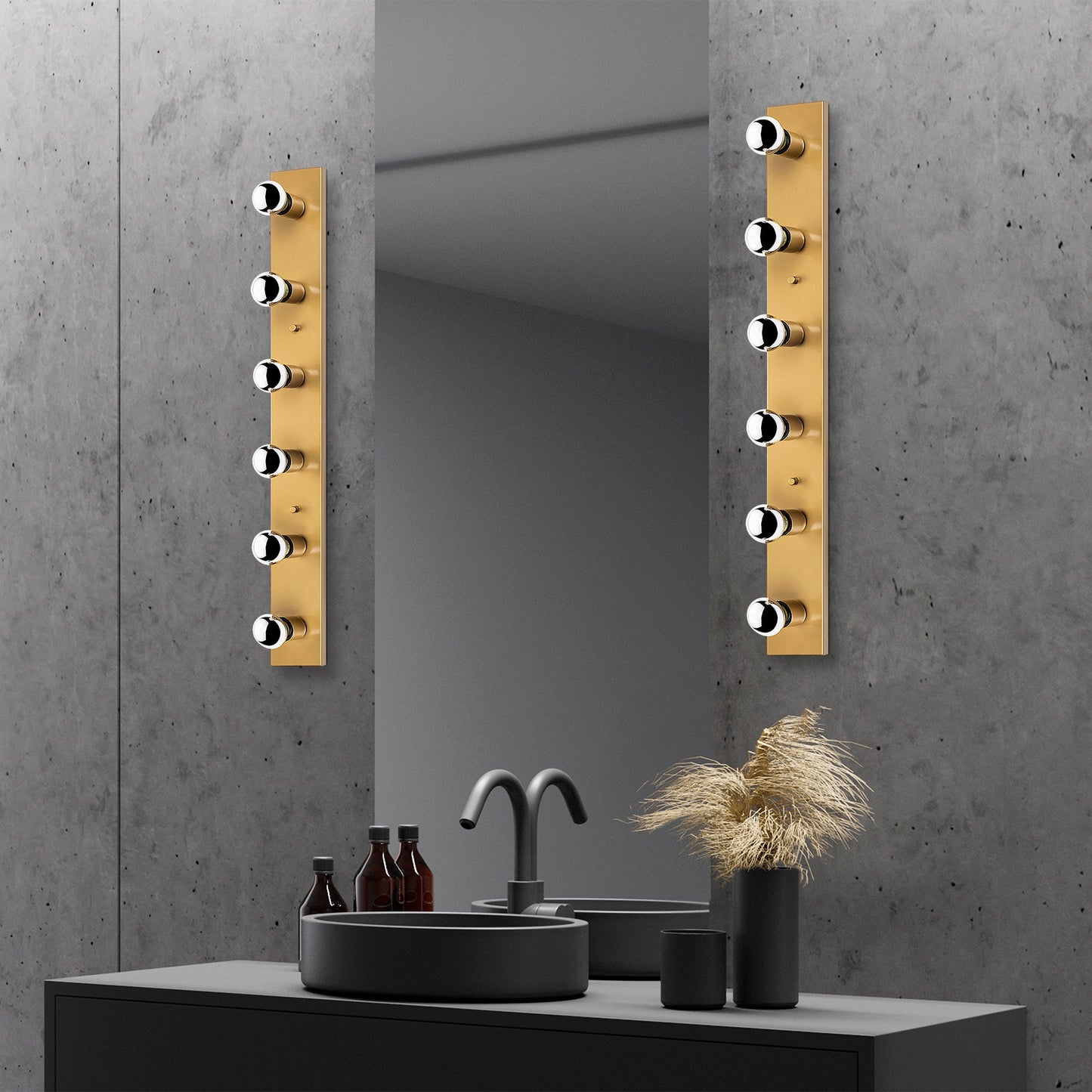 Aplique De Pared, Metal , Oro, 10x10x91, Casquillo 6 X E27 Max 40 W_3