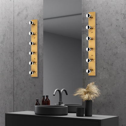 Aplique De Pared, Metal , Oro, 10x10x91, Casquillo 6 X E27 Max 40 W_3