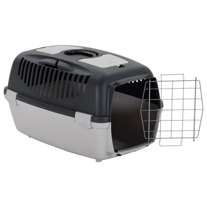 Vidaxl Transportín De Mascotas Pp Gris Y Negro 61x40x38 Cm_4