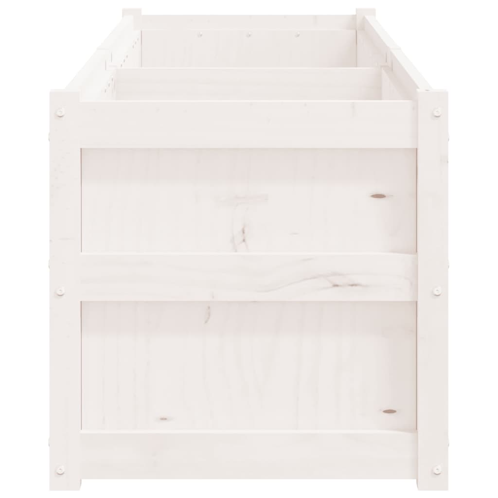 Jardinera De Madera Maciza De Pino Blanca 180x50x50 Cm_5
