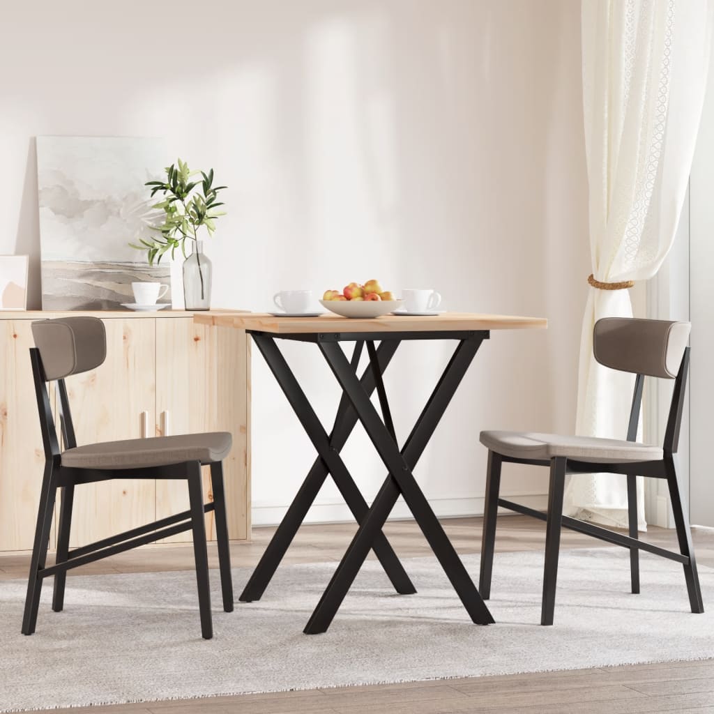 Mesa De Comedor Marco X Madera Maciza Pino Y Acero 70x70x75,5cm_1