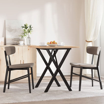 Mesa De Comedor Marco X Madera Maciza Pino Y Acero 70x70x75,5cm_1