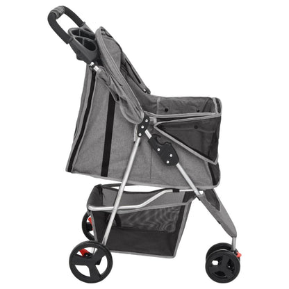 Vidaxl Cochecito Para Perros Plegable Tela Oxford Gris 80x46x98 Cm_4