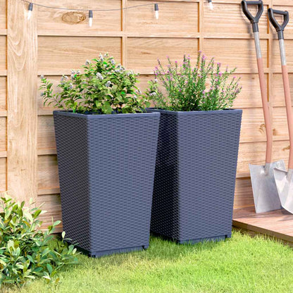 Jardineras 2 Unidades Pp Azul Gris 32,5x32,5x57 Cm_2
