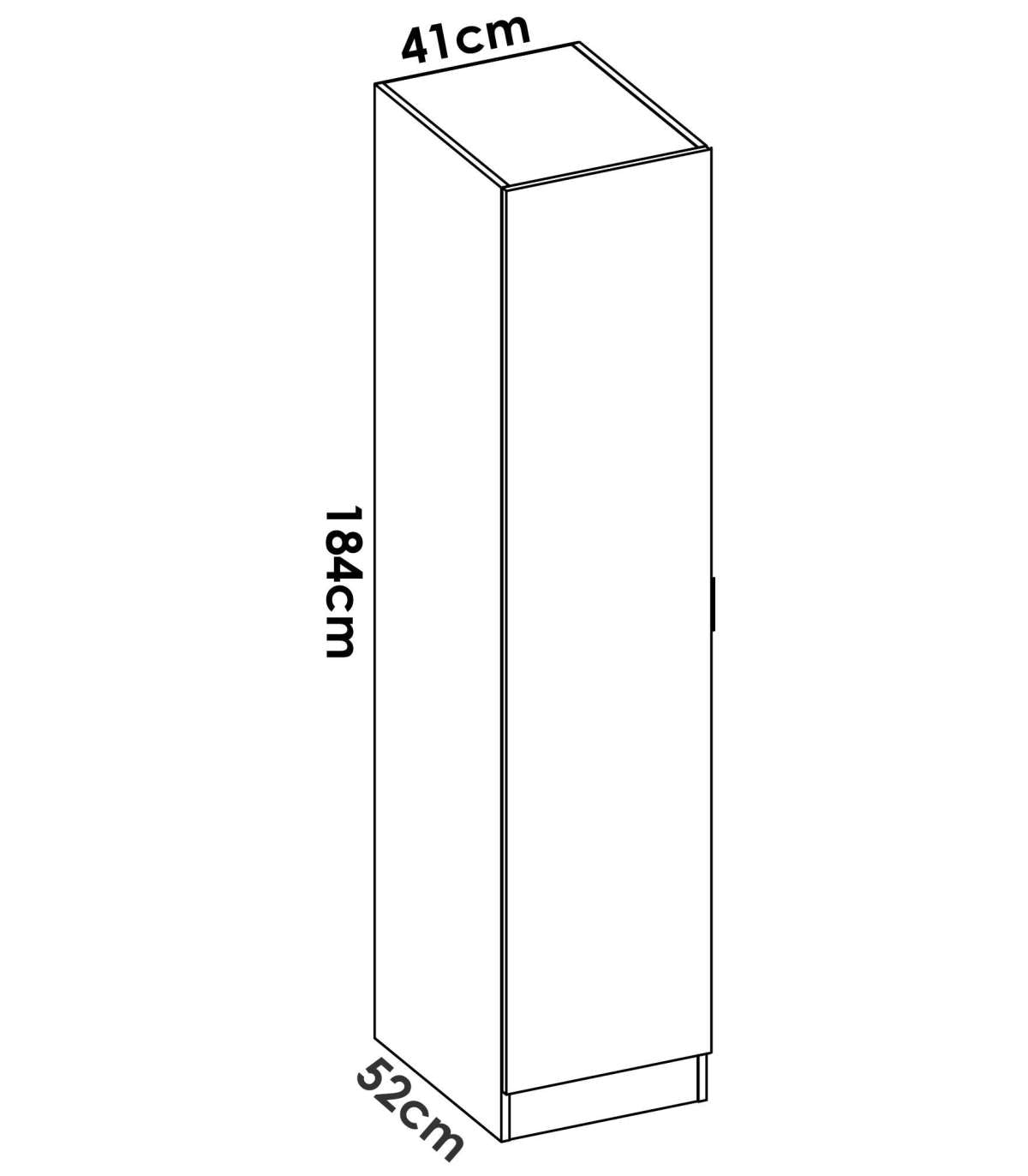Armario Ropero 1 Puerta Jaen En Acabado Natural 40.5 Cm(ancho) 184 Cm(altura) 52 Cm(fondo)_3