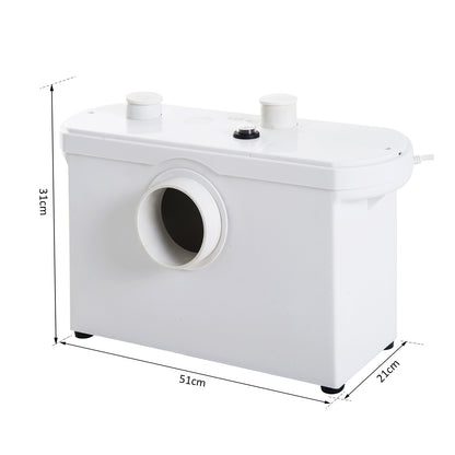 Homcom Bomba Trituradora De 3 Entradas Triturador Sanitario 700w Baño Cocina_2