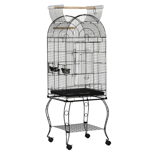 Pawhut Jaula Para Pájaros Con Ruedas Y Estante_0