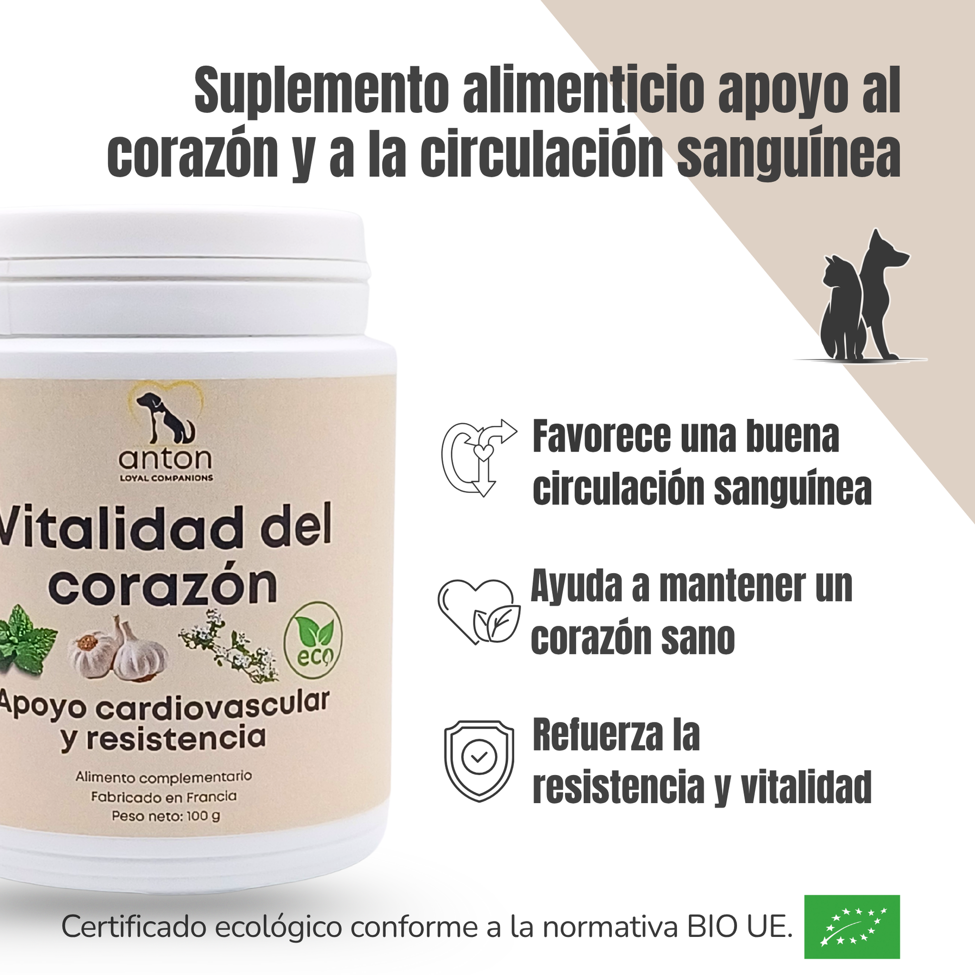 Suplemento natural para el bienestar cardiovascular de perros y gatos – ECO 100 g_1