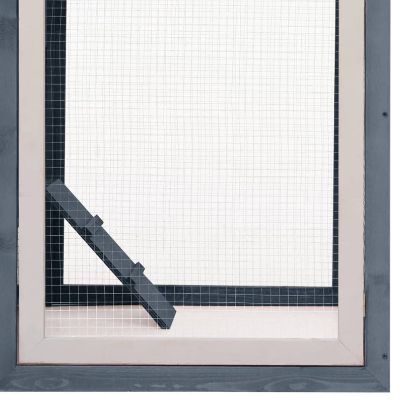 Vidaxl Gallinero Madera Maciza De Pino Y Abeto Gris 170x81x110 Cm_5