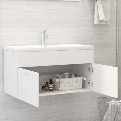 Mueble Con Lavabo Madera De Ingeniería Blanco_2