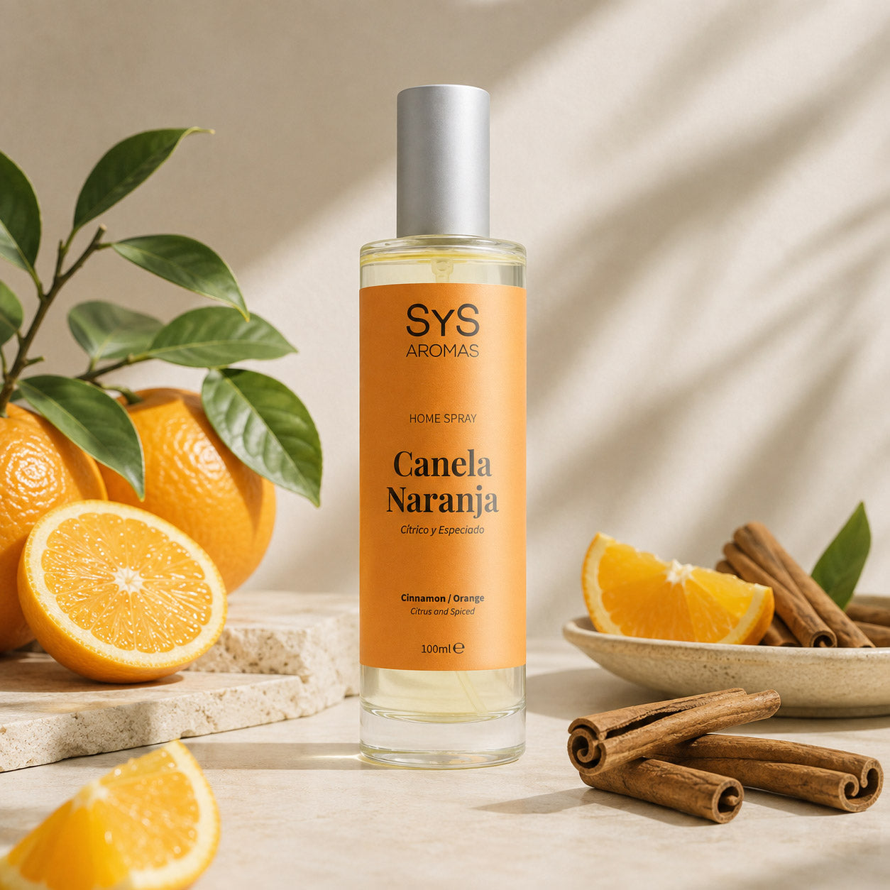 Ambientador Pulverizador Canela-Naranja Origins SYS Aromas 100 ml | Aroma Cítrico y Especiado | Revitalizante_1