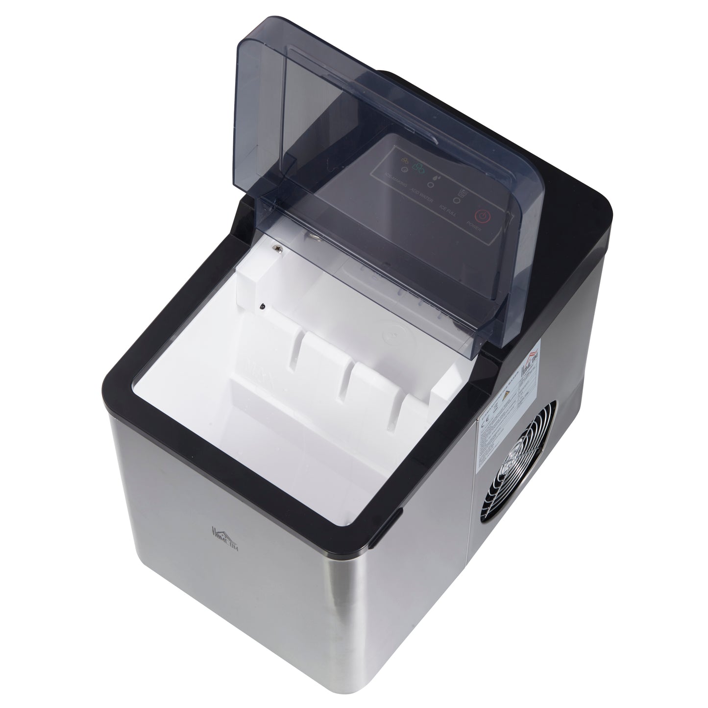 Homcom Máquina De Hielo 15 Kg/24h 9 Cubitos De Hielo En 6-12 Minutos Negro_3