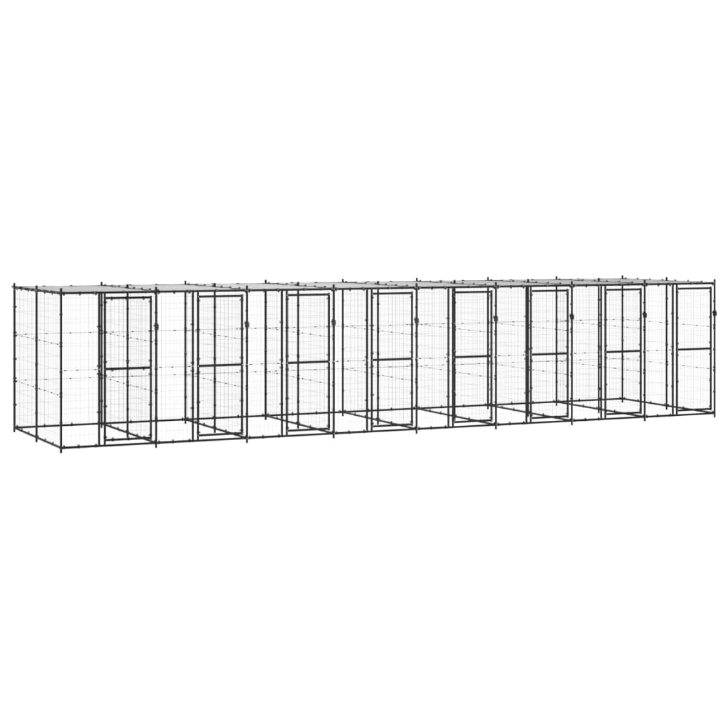 Perrera De Exterior De Acero Con Techo 19,36 M²_1