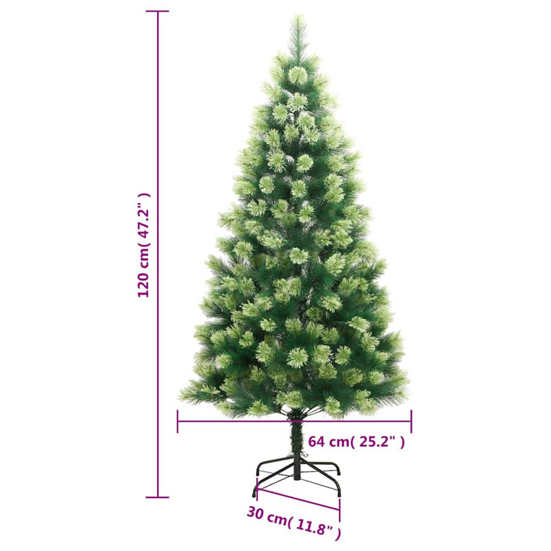 Vidaxl Árbol Navidad Artificial Con Bisagras 150 Led Y Bolas 120 Cm_2