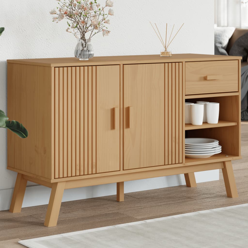 Aparador Olden Madera Maciza De Pino Marrón 114x43x73,5 Cm / Vetonek_4